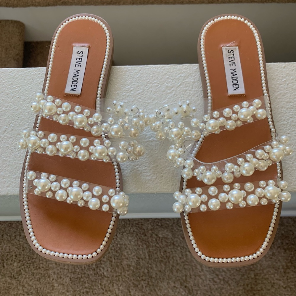 Steve Madden Taye Pearl Embellished Sandals